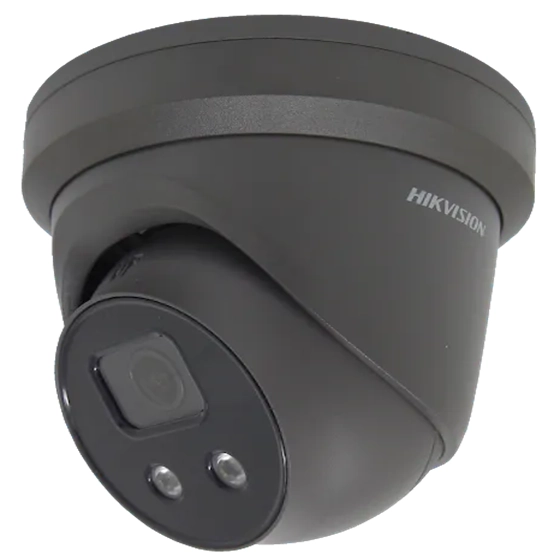 Hikvision 6MP Acusense 2.8mm Fixed Turret with strobe light and Audio - BLACK