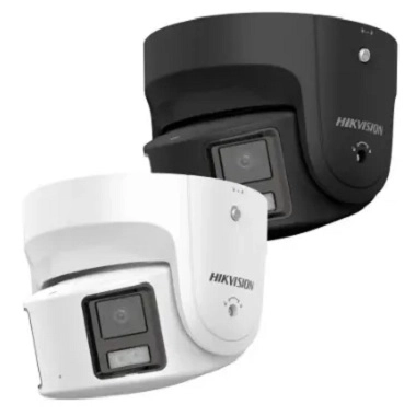 Hikvision 8MP Panoramic 180deg 4K ColorVu + Acusense Turret - strb & spkr - BLAC
