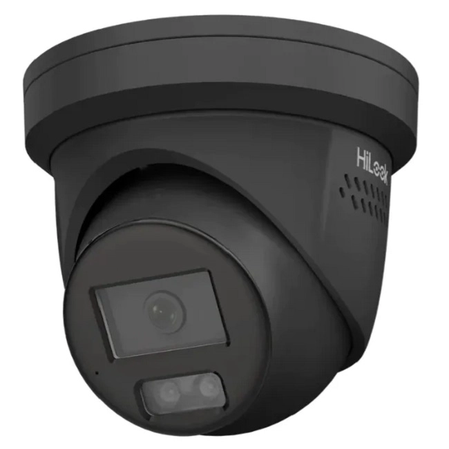 HiLook 8MP 2.8mm IntelliSense BLACK Turret, Dual IR 30m, Mic, IP67 Camera