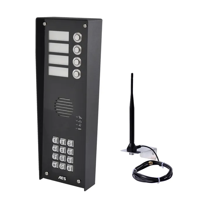 Cellcom Prime7 Audio Only Intercom for 4 Apartments - Black